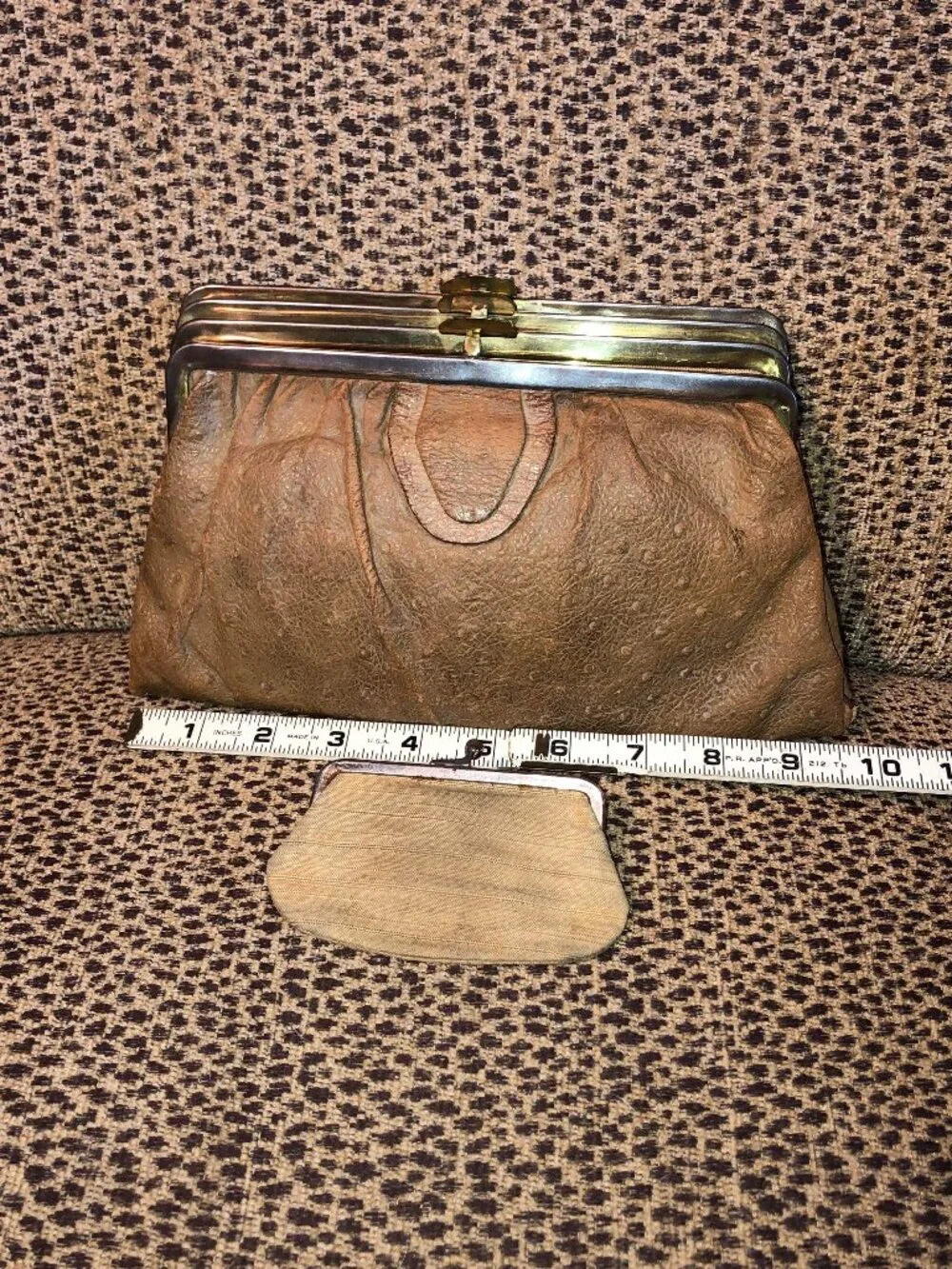 N/A purse ostrich folds